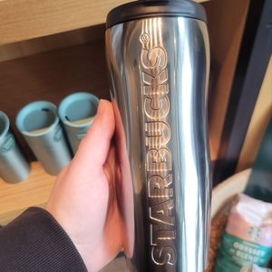 Starbucks Metallic Silver hot cup 12 oz NWT